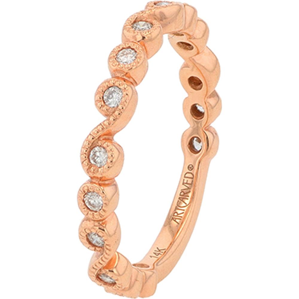 14K Rose Gold Artcarved Diamond Band with 0.30 Carats Total Diamond Weight