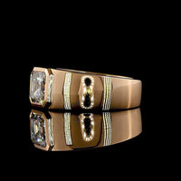 14K Rose Gold Asscher Cut Lab Diamond Solitaire Ring - 2.04 Carat, E-F VS1, Bezel Setting - Covaloro Fine Jewelry