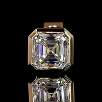 14K Rose Gold Asscher Cut Lab Diamond Stud Earrings with Bezel Setting - 1.04 Carat Total Weight, E-F Color VS1 Clarity - Covaloro Fine Jewelry