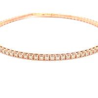 14K Rose Gold Bangle with Prong Set Round Diamonds - 1.72 Carat Total Diamond Weight by Auriventus