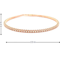 14K Rose Gold Bangle with Prong Set Round Diamonds - 1.72 Carat Total Diamond Weight by Auriventus