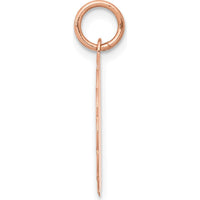 14K Rose Gold Baptism Cross Round Disc Pendant Charm by Oro Pregiato