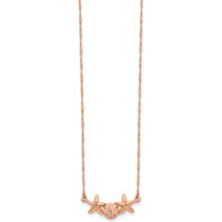 14K Rose Gold Brushed and Polished Sand Dollar and Starfish 17" Necklace by 0