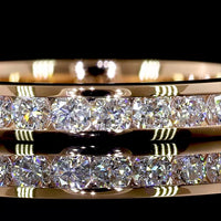 14K Rose Gold Channel Set Eternity Band with 29 Round Brilliant Lab Grown Diamonds - 0.97 Carat Total Weight - Covaloro Fine Jewelry