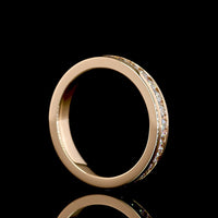 14K Rose Gold Channel Set Eternity Band with 29 Round Brilliant Lab Grown Diamonds - 0.97 Carat Total Weight - Covaloro Fine Jewelry