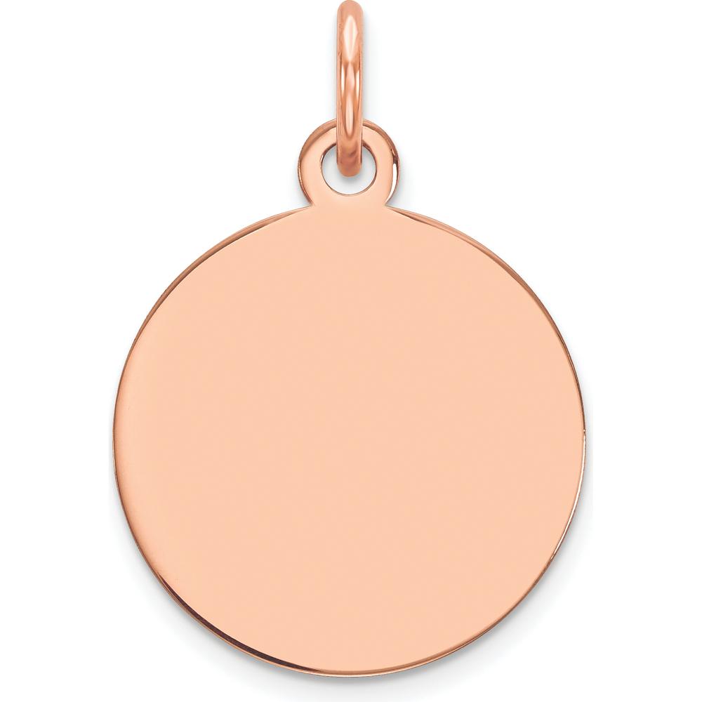 14K Rose Gold Circular Engravable Disc Charm - 15mm, 0.035 Gauge by Oro Pregiato