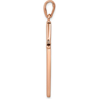 14K Rose Gold Cross Pendant with Concave Profile - 44mm x 20mm by Oro Pregiato