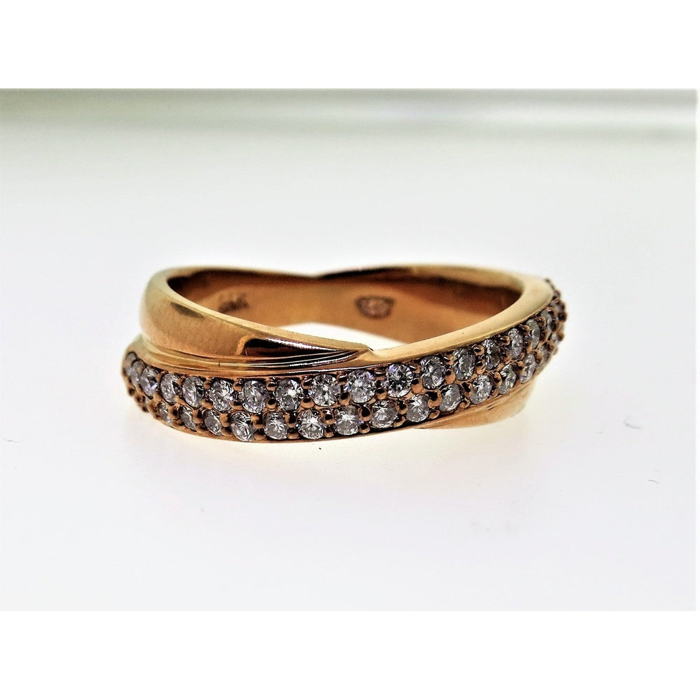 14K Rose Gold Curved Anniversary Band with Shared Prong Set Round Diamonds - 0.52 Carat Total Diamond Weight by Auriventus