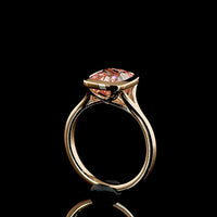 14K Rose Gold Cushion Modified Solitaire Ring with Fancy Vivid Pink Lab Diamond - 3.32 Total Carat Weight - Covaloro Fine Jewelry