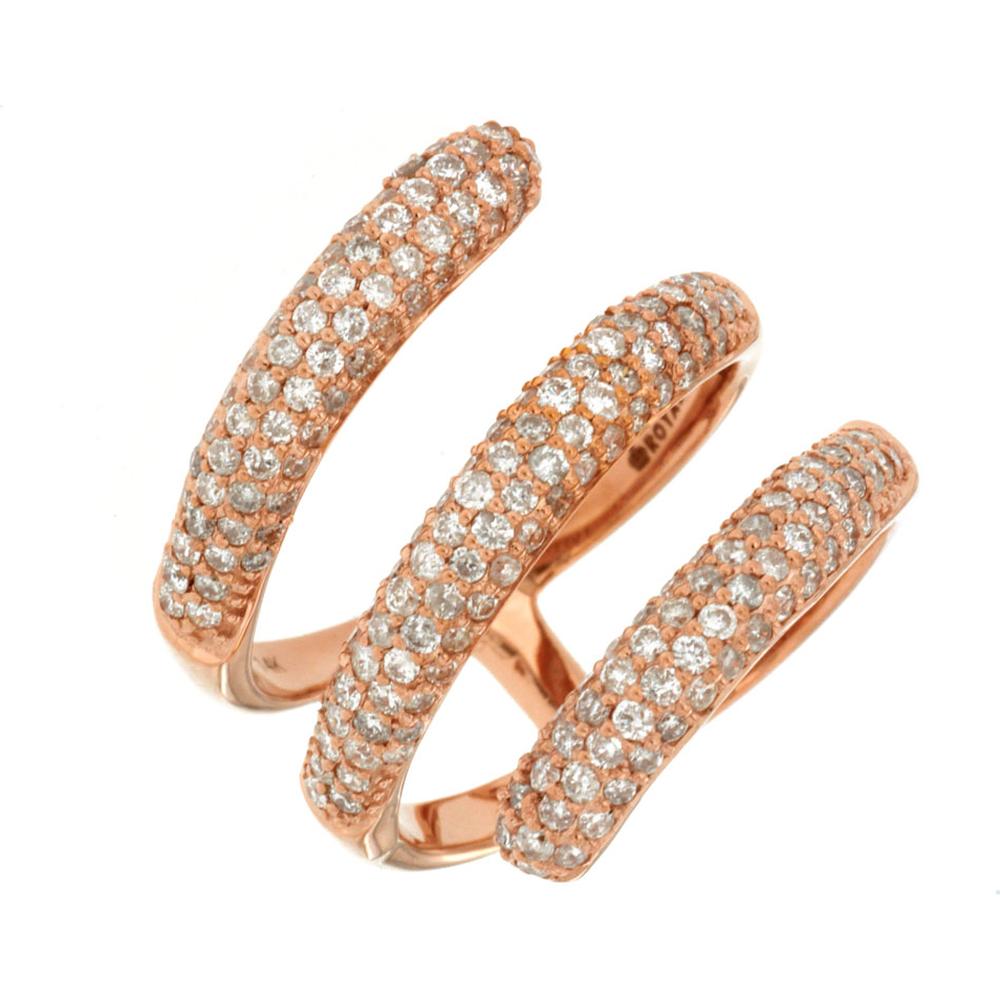 14K Rose Gold Diamond Band Ring - 1.45 Carats Total Diamond Weight