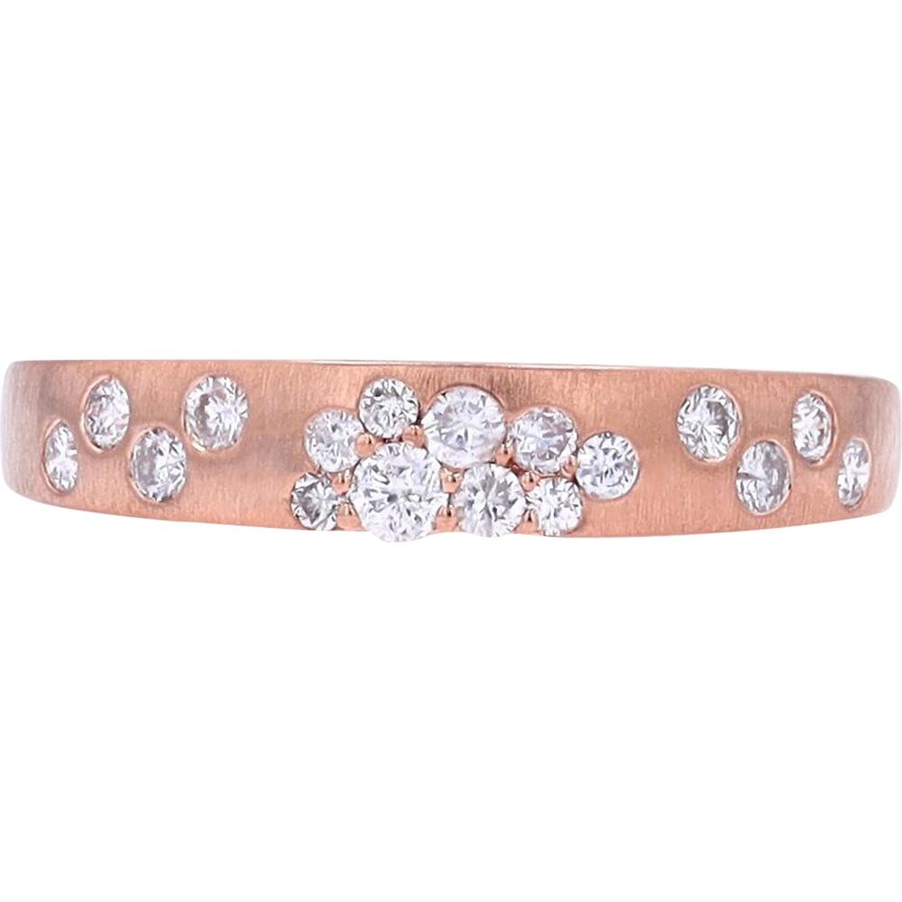 14K Rose Gold Diamond Band with 0.32 Carat Total Diamond Weight