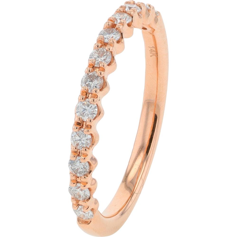 14K Rose Gold Diamond Band with 0.33 Carats Total Diamond Weight