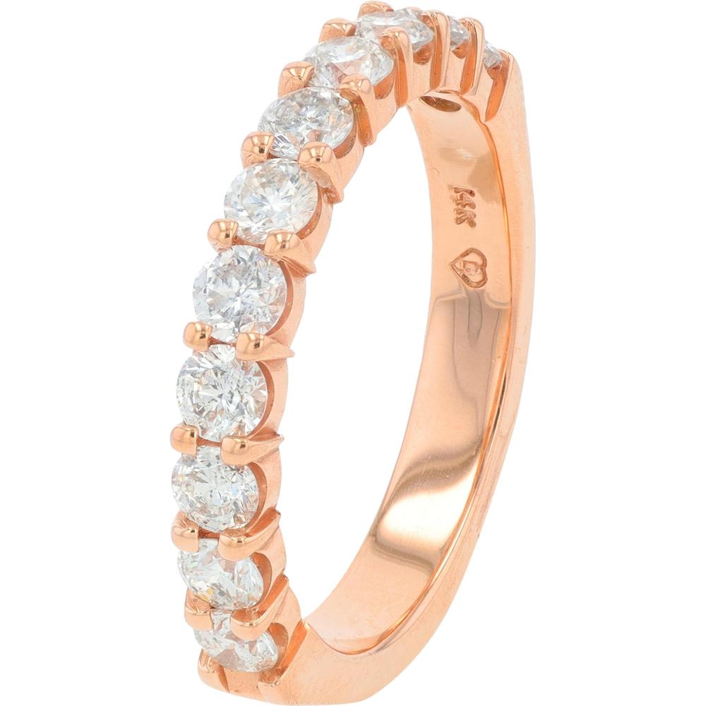 14K Rose Gold Diamond Band with 1.00 Carat Total Diamond Weight