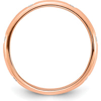 14K Rose Gold Diamond Band with 6 Round White Diamonds - 0.09 Carat Total Diamond Weight by 0