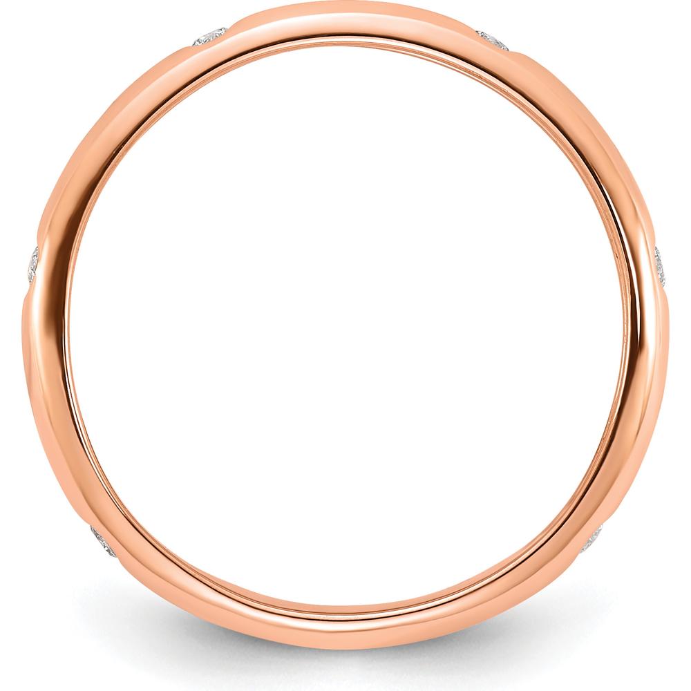 14K Rose Gold Diamond Band with 6 Round White Diamonds - 0.09 Carat Total Diamond Weight by 0