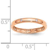 14K Rose Gold Diamond Band with 6 Round White Diamonds - 0.09 Carat Total Diamond Weight by 0