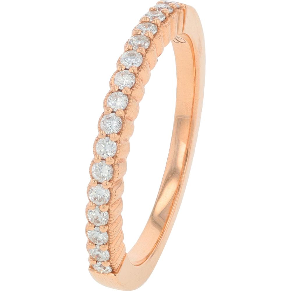 14K Rose Gold Diamond Band with Round Diamonds - 0.25 Carat Total Diamond Weight