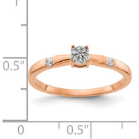 14K Rose Gold Diamond Cluster Ring with Natural Round Diamonds - 0.03 Carat Total Diamond Weight by 0