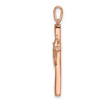 14K Rose Gold Diamond Cross with Heart Pendant - 0.018 Carat Total Diamond Weight by Oro Pregiato