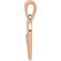 14K Rose Gold Diamond Entwined Hearts Pendant - 0.054 Carat Total Diamond Weight by Monteluci Fine Jewelry