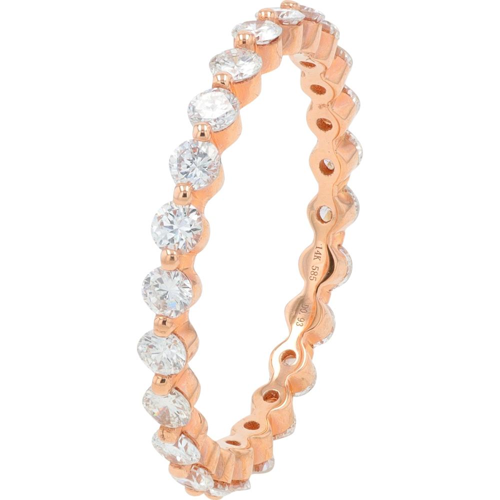 14K Rose Gold Diamond Eternity Band - 0.95 Carat Total Diamond Weight