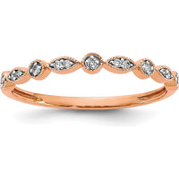 14K Rose Gold Diamond Fancy Band with 13 Round Diamonds - 0.12 Carat Total Diamond Weight by 0