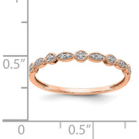 14K Rose Gold Diamond Fancy Band with 13 Round Diamonds - 0.12 Carat Total Diamond Weight by 0