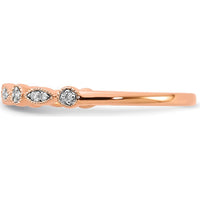 14K Rose Gold Diamond Fancy Band with 13 Round Diamonds - 0.12 Carat Total Diamond Weight by 0