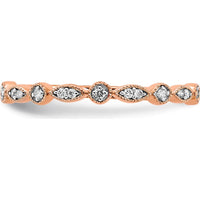 14K Rose Gold Diamond Fancy Band with 13 Round Diamonds - 0.12 Carat Total Diamond Weight by 0