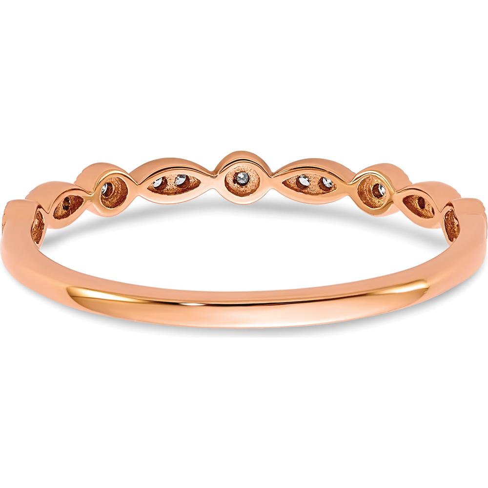 14K Rose Gold Diamond Fancy Band with 13 Round Diamonds - 0.12 Carat Total Diamond Weight by 0