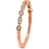 14K Rose Gold Diamond Fancy Band with 13 Round Diamonds - 0.12 Carat Total Diamond Weight by 0