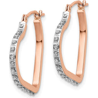 14K Rose Gold Diamond Heart Hoop Earrings - 0.50 Carats Total Diamond Weight by Monteluci Fine Jewelry
