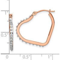 14K Rose Gold Diamond Heart Hoop Earrings - 0.50 Carats Total Diamond Weight by Monteluci Fine Jewelry