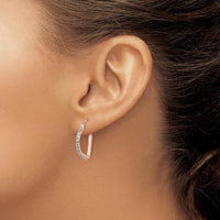 14K Rose Gold Diamond Heart Hoop Earrings - 0.50 Carats Total Diamond Weight by Monteluci Fine Jewelry