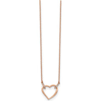 14K Rose Gold Diamond Heart Pendant Necklace with 10 Round Diamonds - 0.05 Carat Total Diamond Weight by Monteluci Fine Jewelry