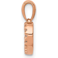 14K Rose Gold Diamond Heart Pendant with 0.03 Carat Total Diamond Weight by Monteluci Fine Jewelry