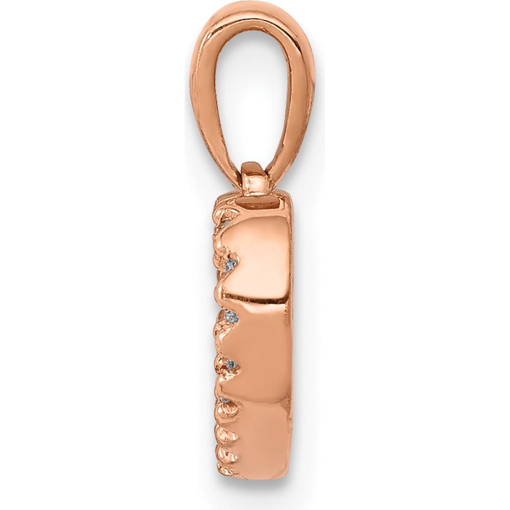 14K Rose Gold Diamond Heart Pendant with 0.03 Carat Total Diamond Weight by Monteluci Fine Jewelry
