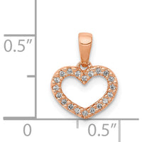 14K Rose Gold Diamond Heart Pendant with 0.03 Carat Total Diamond Weight by Monteluci Fine Jewelry