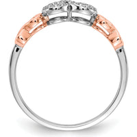 14K Rose Gold Diamond Infinity Ring with Pave Set Diamonds - 0.063 Carat Total Diamond Weight by 0
