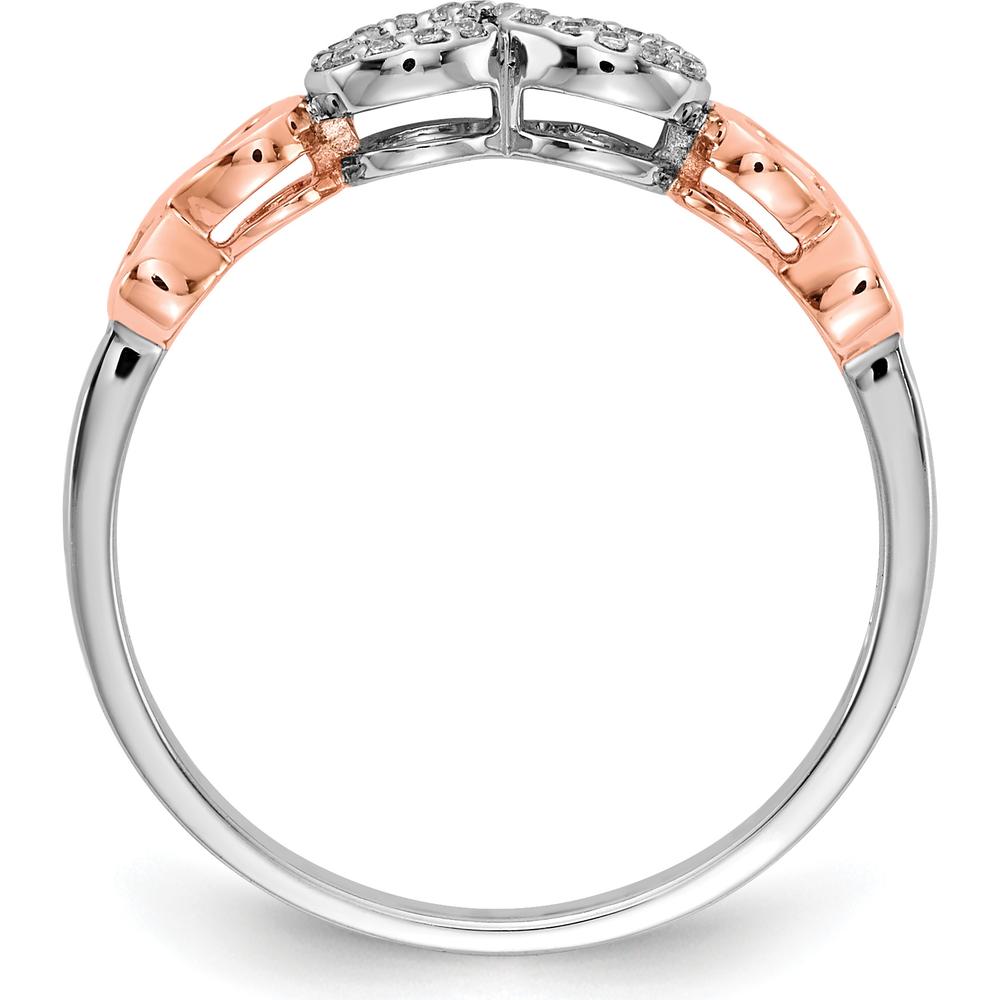 14K Rose Gold Diamond Infinity Ring with Pave Set Diamonds - 0.063 Carat Total Diamond Weight by 0