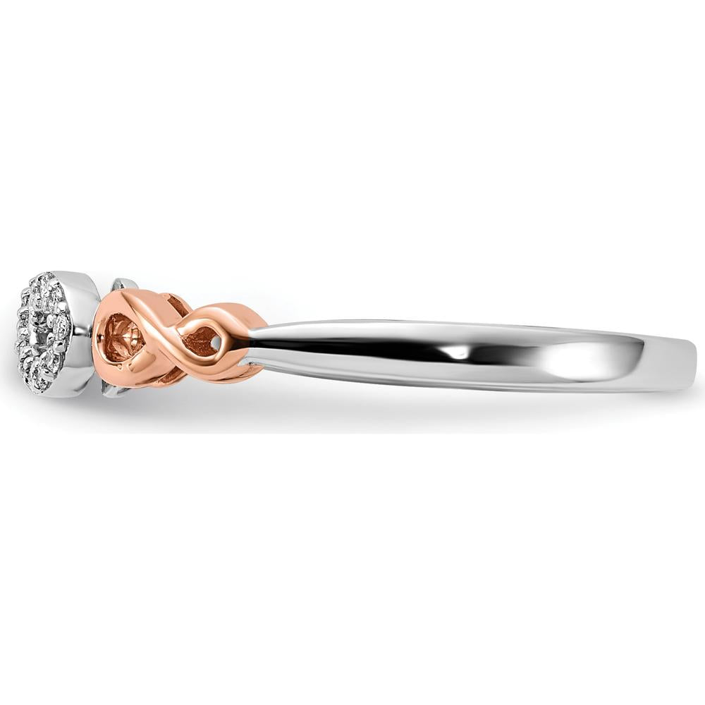 14K Rose Gold Diamond Infinity Ring with Pave Set Diamonds - 0.063 Carat Total Diamond Weight by 0