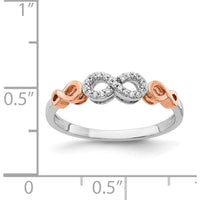 14K Rose Gold Diamond Infinity Ring with Pave Set Diamonds - 0.063 Carat Total Diamond Weight by 0