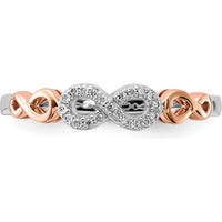 14K Rose Gold Diamond Infinity Ring with Pave Set Diamonds - 0.063 Carat Total Diamond Weight by 0