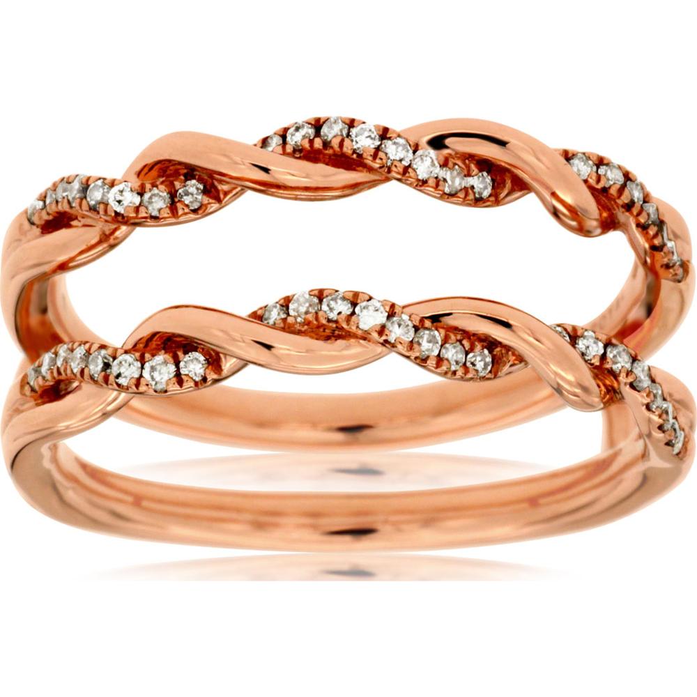 14K Rose Gold Diamond Insert Ring - 0.20 Carats Total Diamond Weight