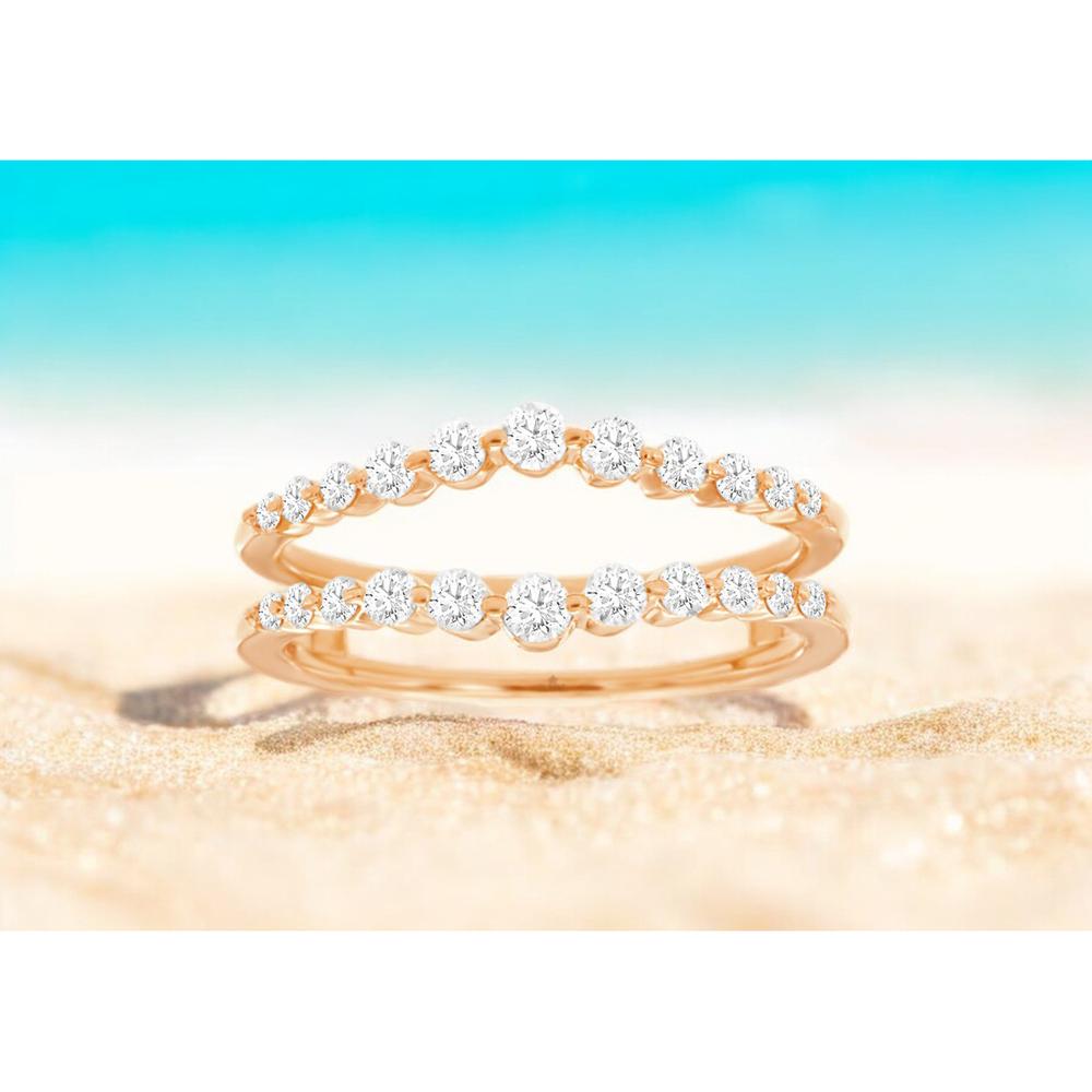 14K Rose Gold Diamond Insert Ring with 0.50 Carats Total Diamond Weight
