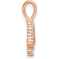 14K Rose Gold Diamond Number 4 Pendant with Polished Finish - 0.40 Carat Total Diamond Weight by Oro Pregiato