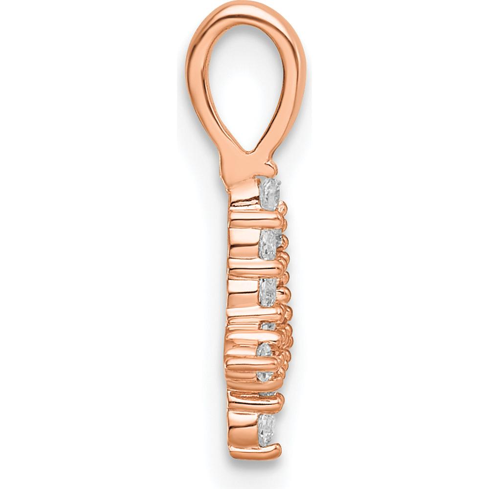 14K Rose Gold Diamond Number 4 Pendant with Polished Finish - 0.40 Carat Total Diamond Weight by Oro Pregiato