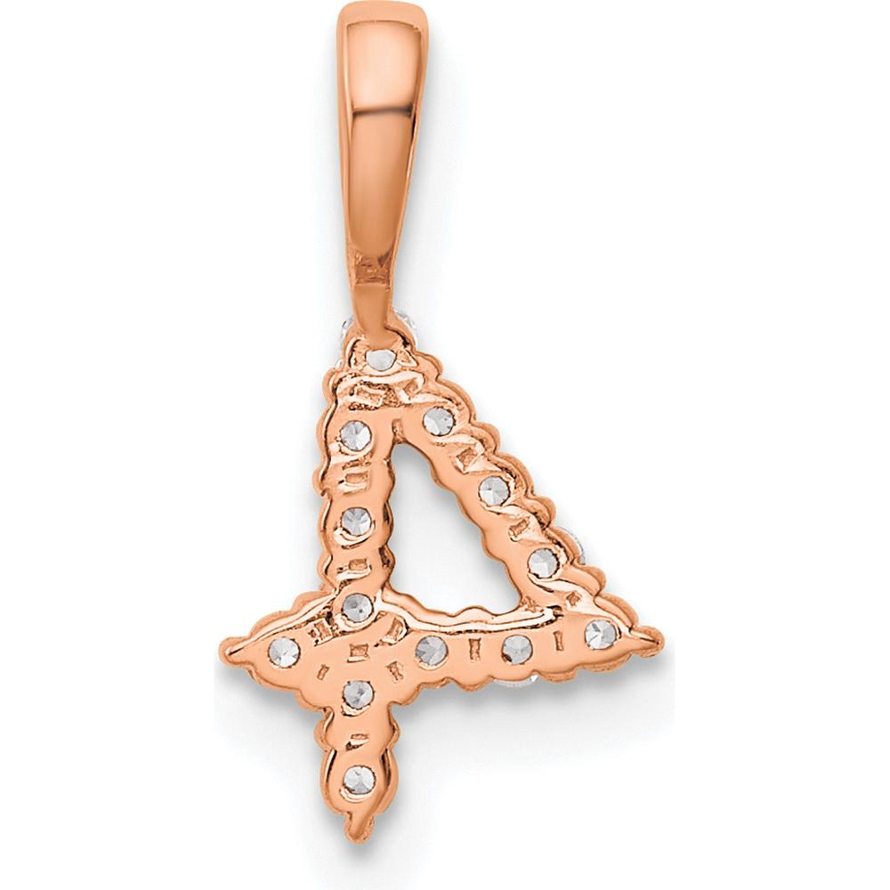 14K Rose Gold Diamond Number 4 Pendant with Polished Finish - 0.40 Carat Total Diamond Weight by Oro Pregiato