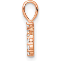 14K Rose Gold Diamond Number 5 Pendant - Polished Finish by Oro Pregiato