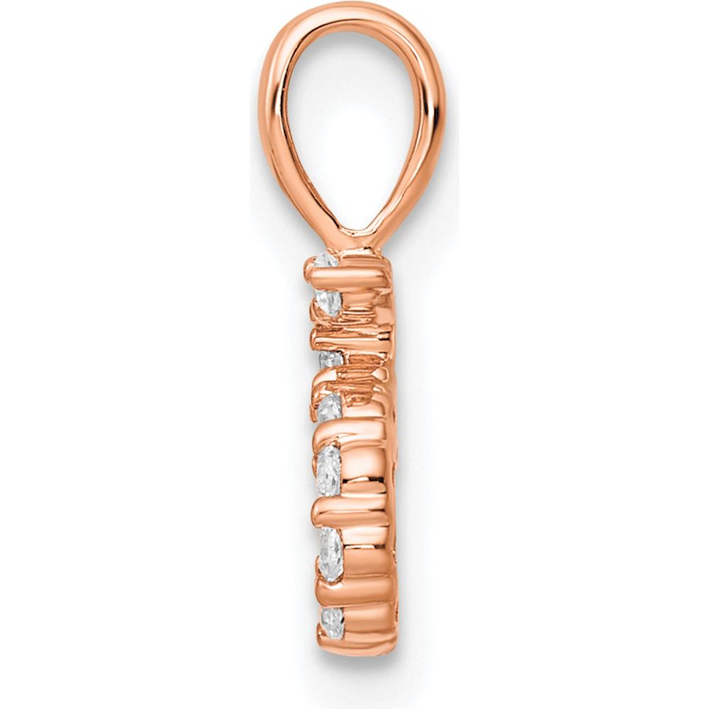 14K Rose Gold Diamond Number 5 Pendant - Polished Finish by Oro Pregiato